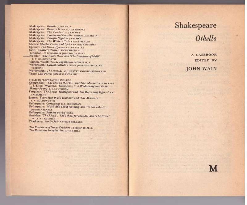 Othello: A Casebook -- John Wain [Editor]