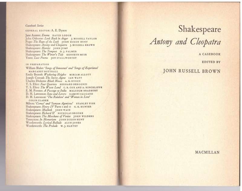 Antony and Cleopatra (Casebooks Series) -- John Russell Brown [Editor]