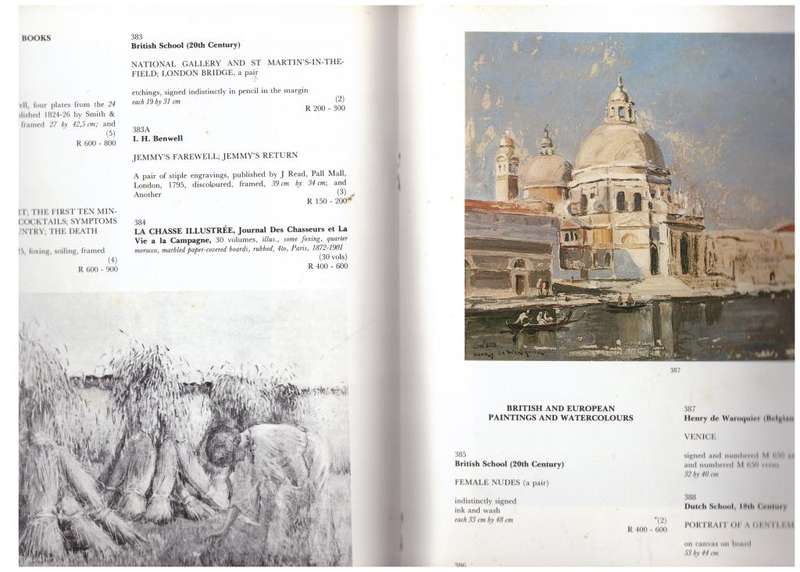 Decorative and Fine Arts, Thursday 25 October 1990 (Auction Catalogue) -- Stephan Welz & Co