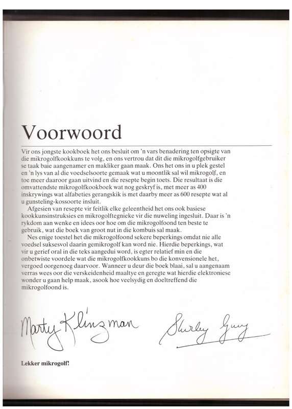 Die A-Z van Mikrogolfkookkuns in Suid-Afrika -- Marty Klinzman, Shirley Guy