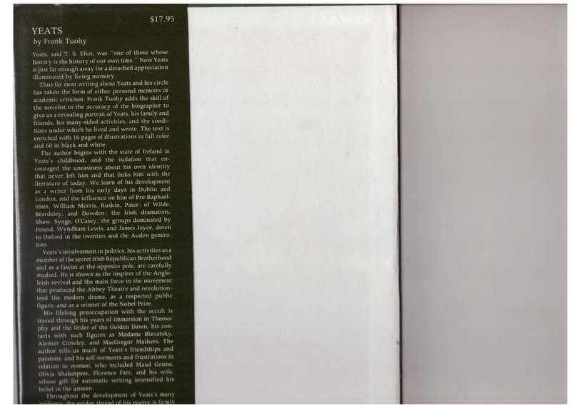 Yeats: An Illustrated Biography  --  Frank Tuohy