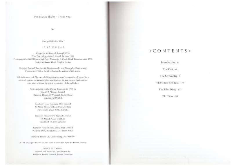 Hamlet: Screenplay  --   William Shakespeare, Kenneth Branagh
