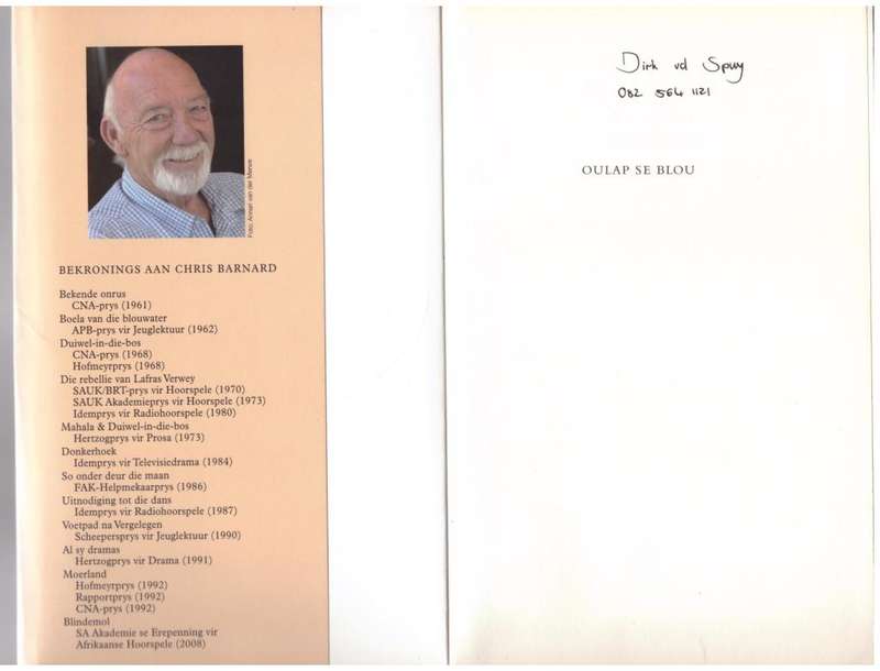 Oulap se Blou: veertig kort vertellings   --  Chris Barnard