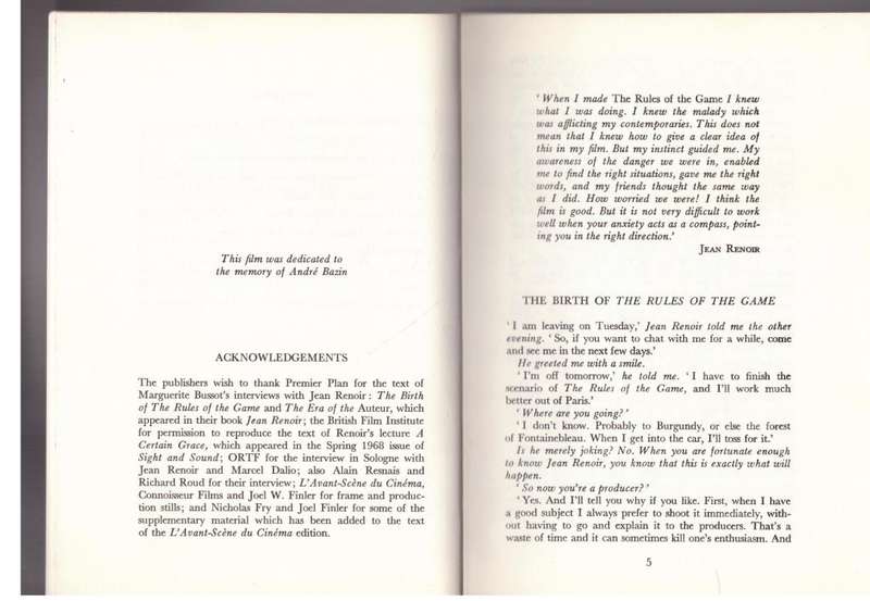 The Rules of the Game: A Film by Jean Renoir