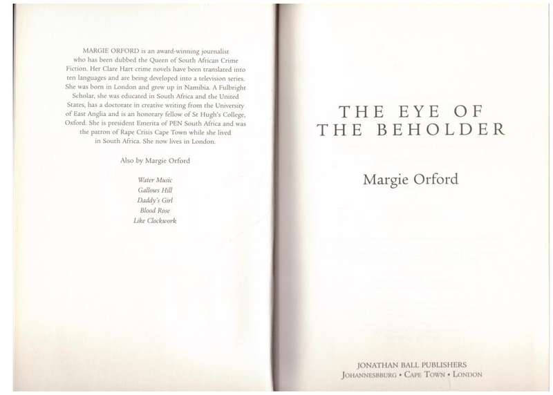 The Eye of the Beholder  --  Margie  Orford