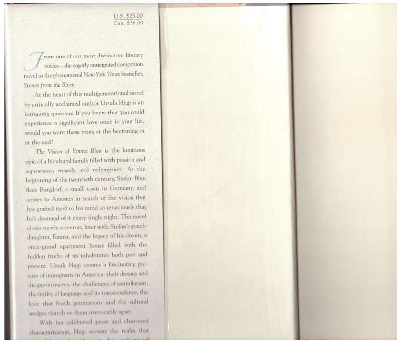 The Vision of Emma Blau: A Novel -- Ursula Hegi