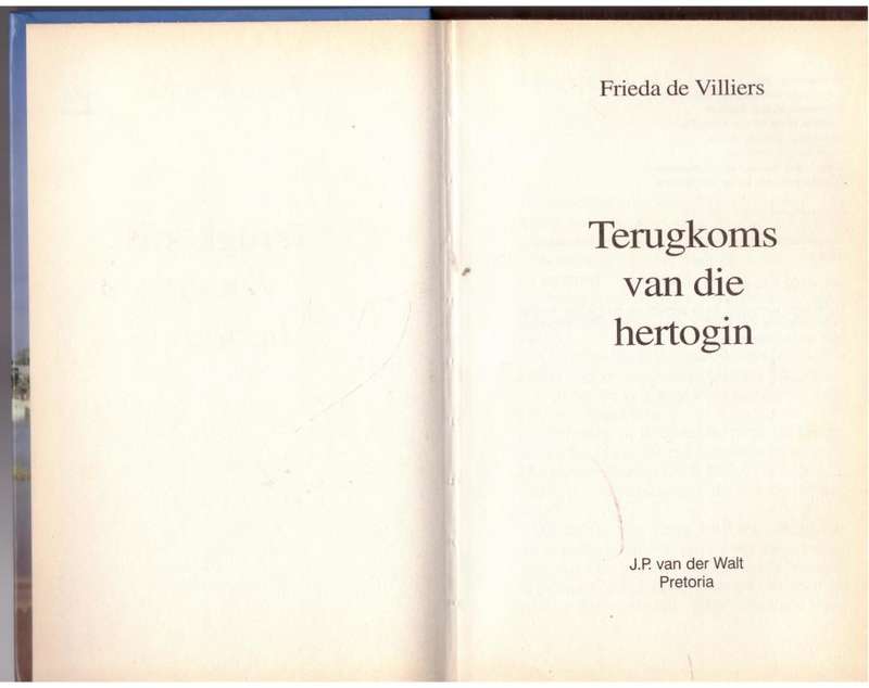 Terugkoms van die Hertogin - Frieda de Villiers