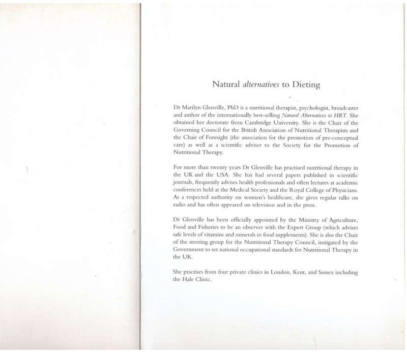 Natural Alternatives to Dieting --  Marilyn Glenville