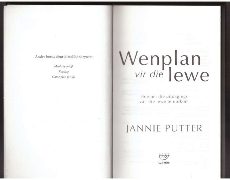 Wenplan vir die lewe  --  Jannie Putter