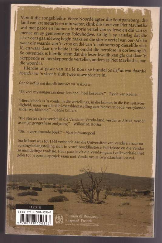 Die Reën kom nie maklik nie: stories van agter die Soutpansberg -- Ina Le Roux