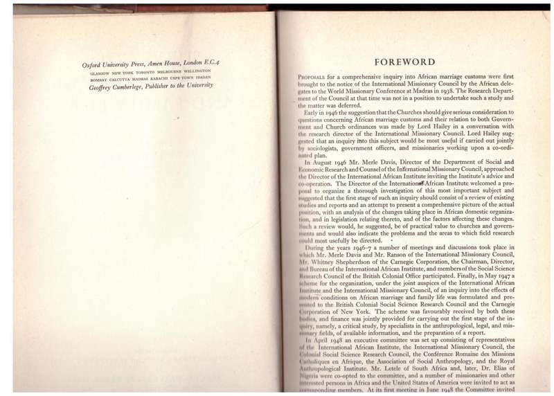 Survey of African Marriage and Family Life -- Arthur Phillips [Editor]