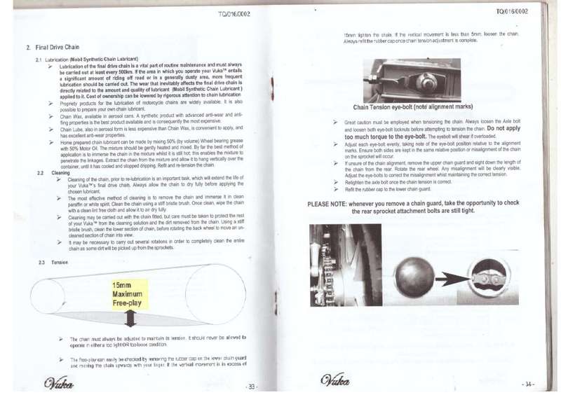 Vuka Scuta XL 110 - owners manual and service book