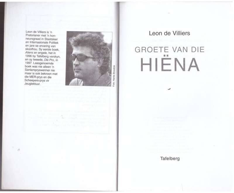 Groete van die hiëna  --  Leon De Villiers