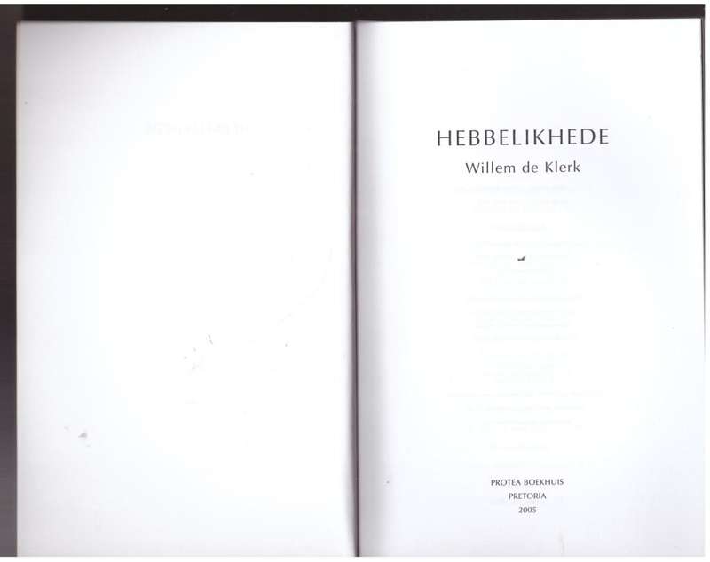 Hebbelikhede  Willem de Klerk