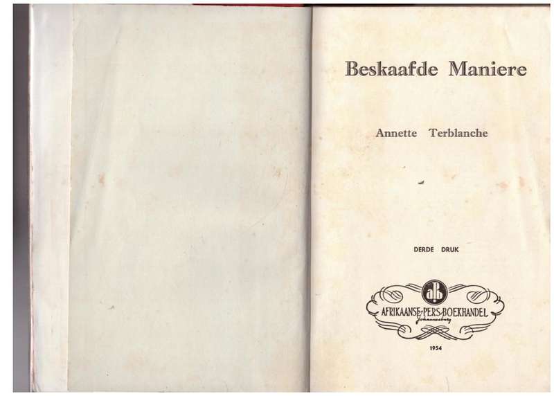 Beskaafde Maniere  --  Annette Terblanche