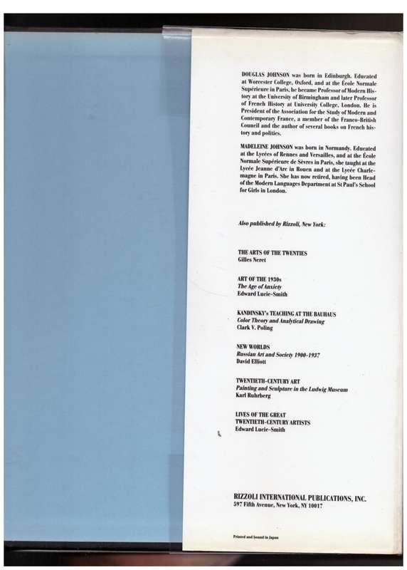 The Age of Illusion: Art and Politics in France, 1918-1940  --  Douglas Johnson, Madeleine Johnson