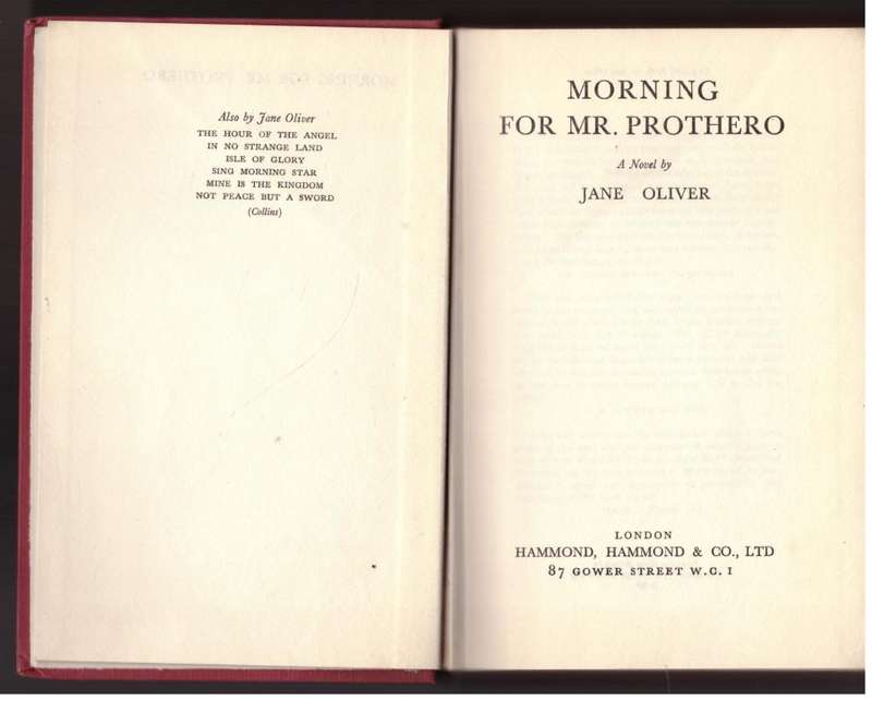 Morning for Mr. Prothero: A Novel -- Jane Oliver