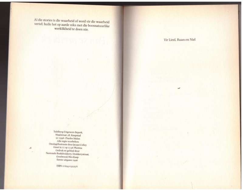 Pan se pretboek  --  Charles Malan