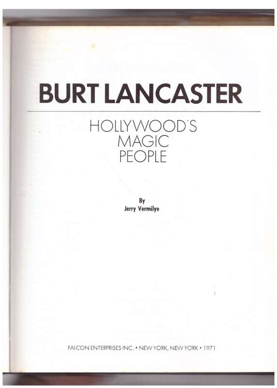 Burt Lancaster --  Jerry Vermilye
