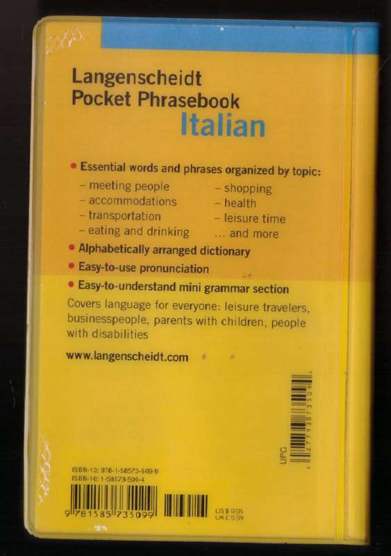 Langenscheidt Pocket Phrasebook Italian --  Marie-France Cecchini, Rachele Zoli-Sudbrock