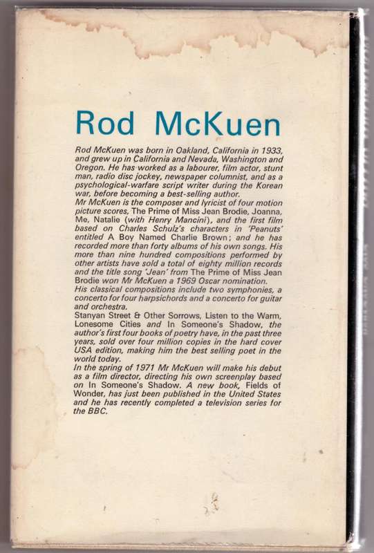 Lonesome Cities  -- Rod McKuen