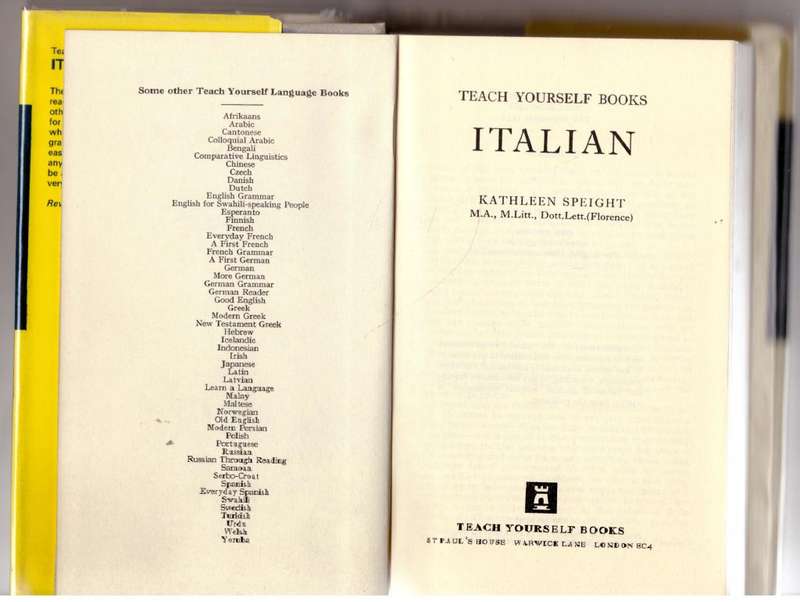 Teach Yourself Italian -- Kathleen Speight