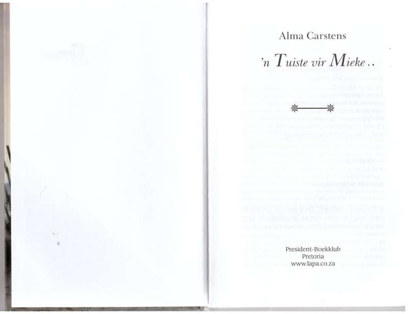 `n Tuiste vir Mieke  --  Alma Carstens