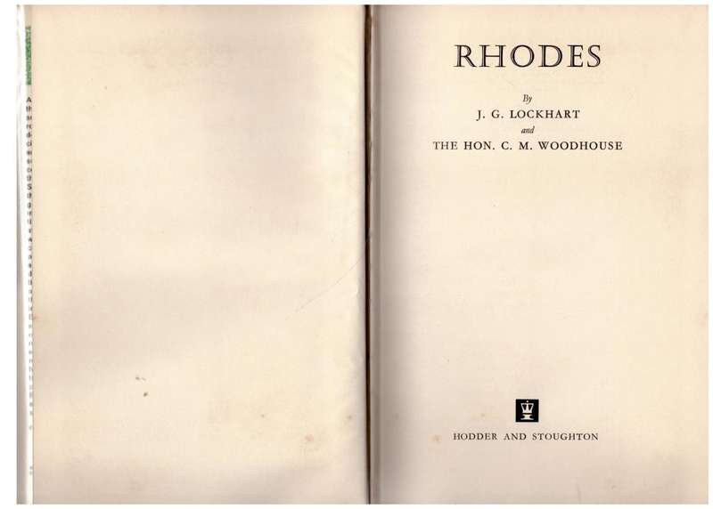 Rhodes  --  J. G Lockhart, C. M. Woodhouse