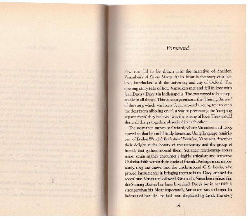 A Severe Mercy  -- Sheldon Vanauken