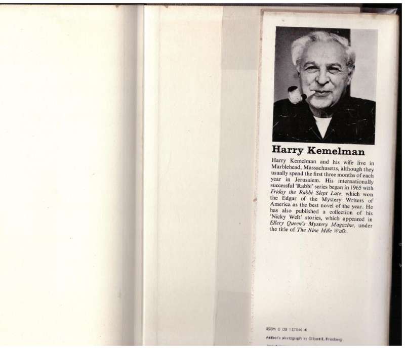 Wednesday the Rabbi Got Wet -- Harry Kemelman