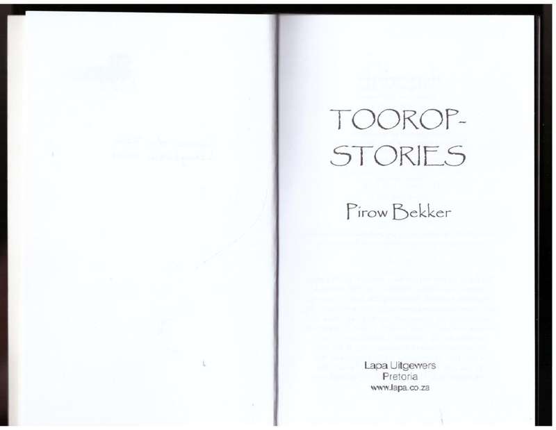 Toorop-Stories --  Pirow Bekker