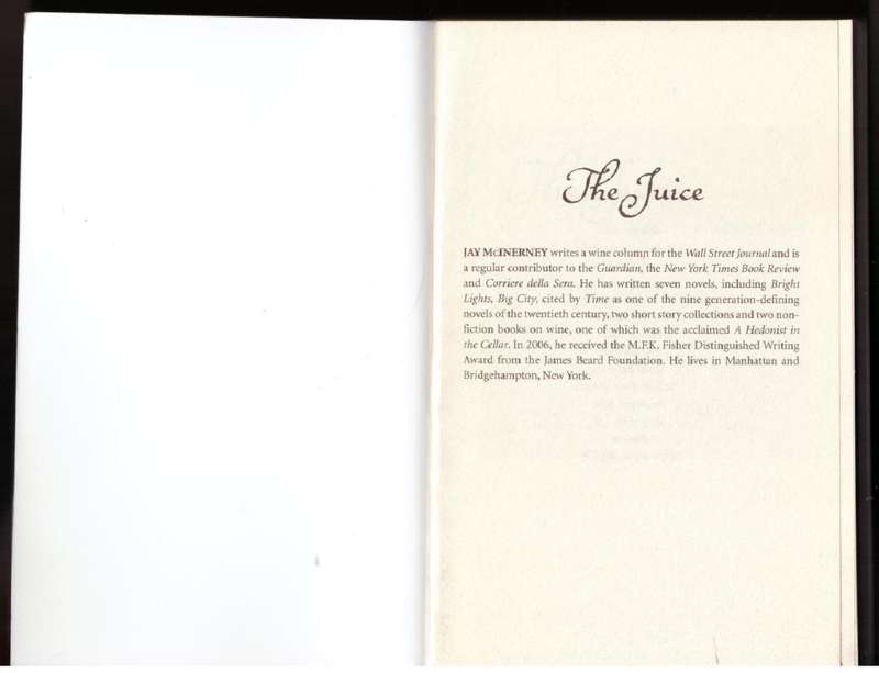 The Juice: Vinous Veritas --  Jay McInerney