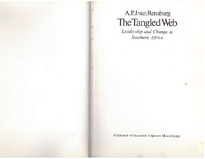 The Tangled Web: Leadership and Change in Southern Africa -- A. P. J. Van Rensburg