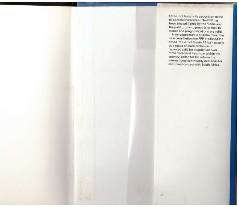 The Last white Parliament  --  F. Van Zyl Slabbert