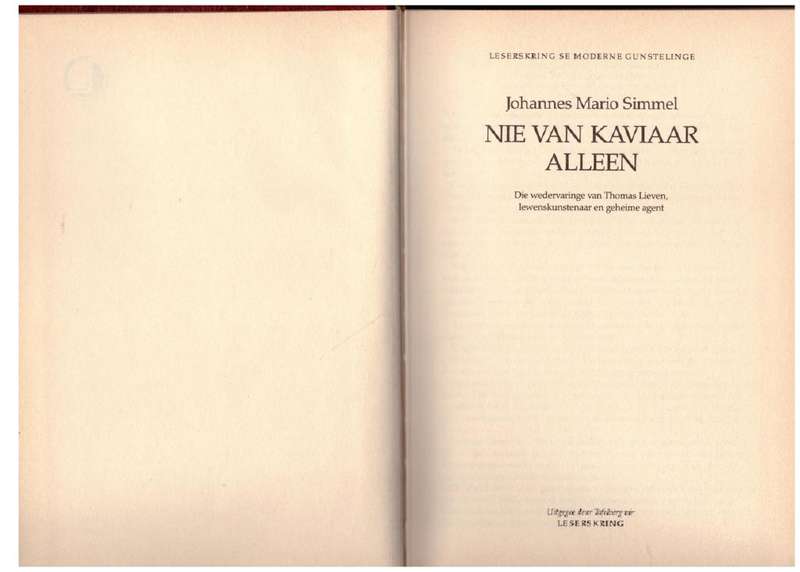 Nie van Kaviaar alleen -- Johannes Mario Simmel