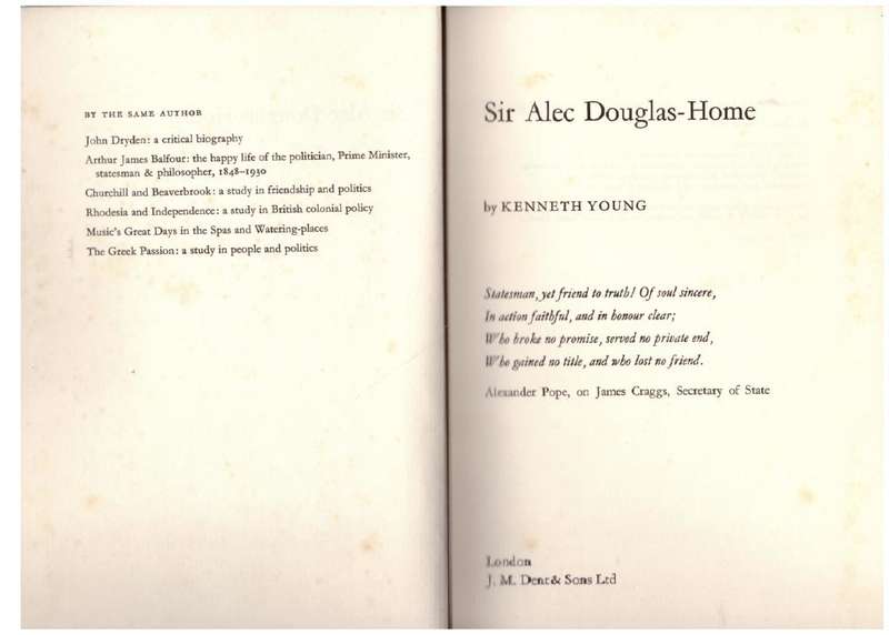 Sir Alec Douglas-Home  --  Kenneth Young