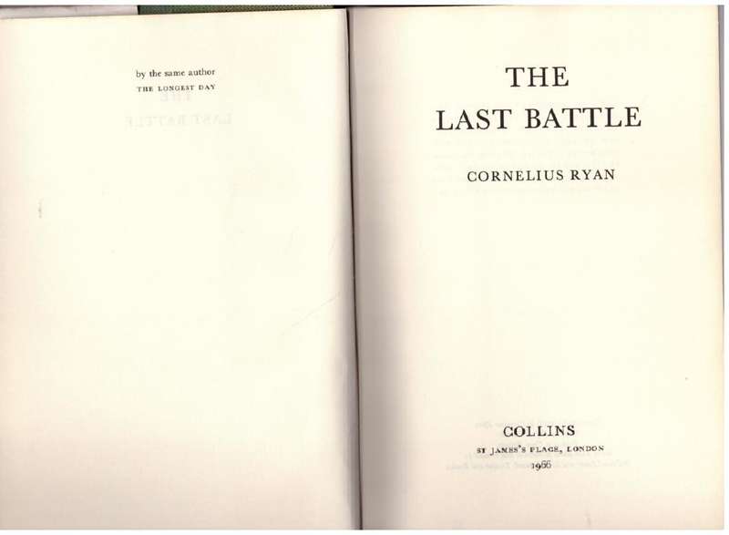 The Last Battle  --  Cornelius Ryan