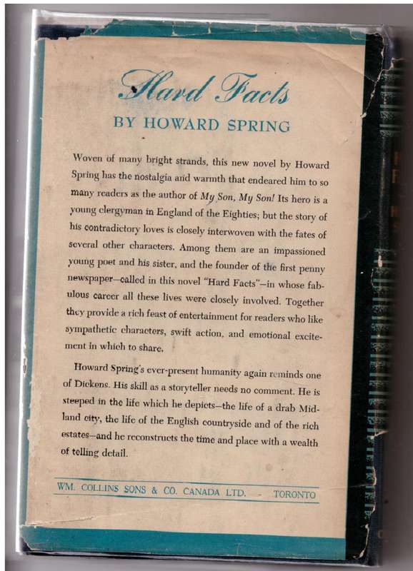 Hard Facts, a Novel  --  Howard Spring