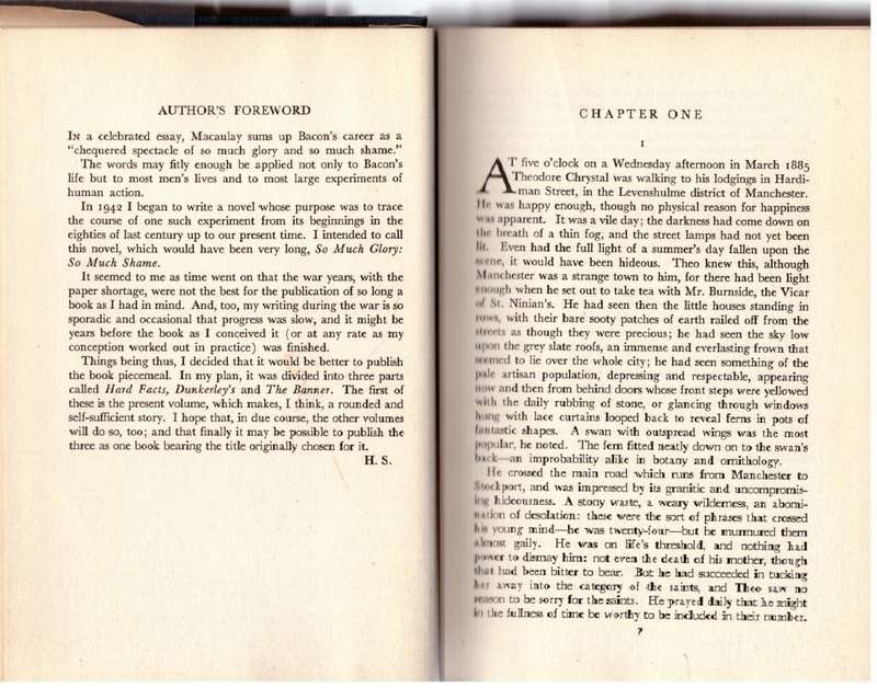 Hard Facts, a Novel  --  Howard Spring