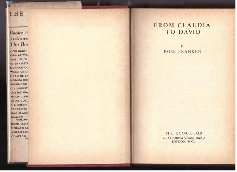 From Claudia to David --  Rose Franken