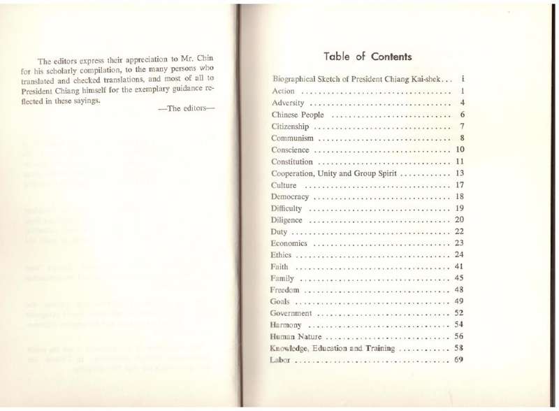 Aphorisms of President Chiang Kai-Shek