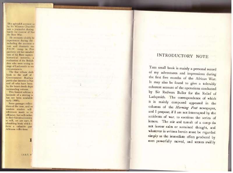 London to Ladysmith via Pretoria  Winston Spencer Churchill