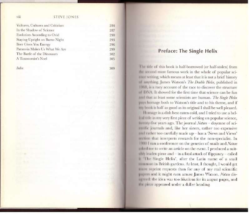 The Single Helix: A Turn Around the World of Science  --  Steve Jones