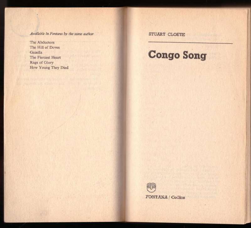 Congo Song: A Novel of Africa   --  Stuart Cloete