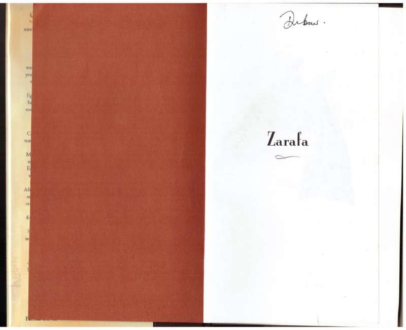 Zarafa: A Giraffe`s True Story, from Deep in Africa to the Heart of Paris -- Michael Allin
