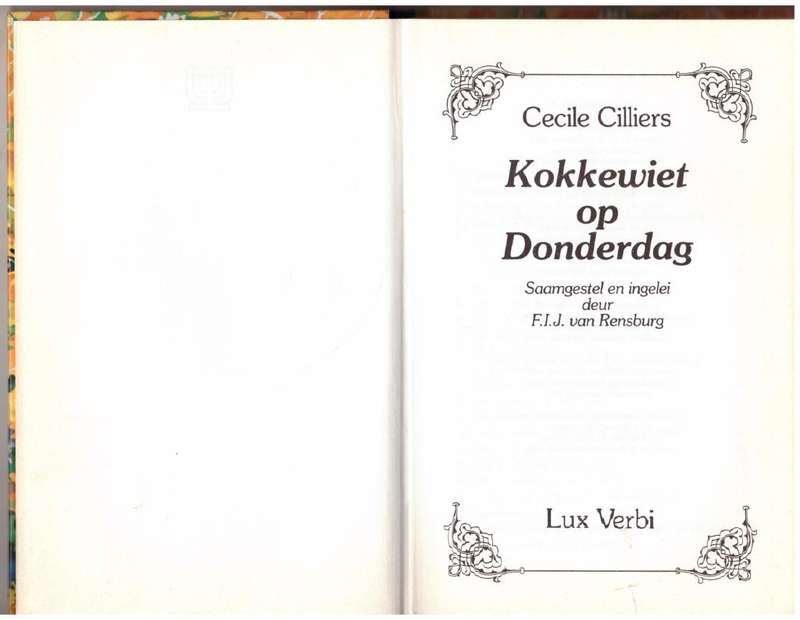 Kokkewiet Op Donderdag  Cecile Cilliers