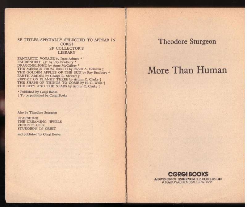 More Than Human (Corgi SF collector's library)  -- Theodore Sturgeon