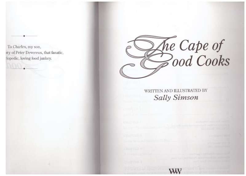 The Cape of Good Cooks -- Sally Simson