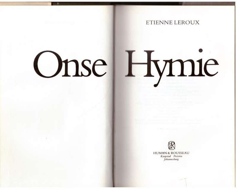 Onse Hymie - Etienne Leroux