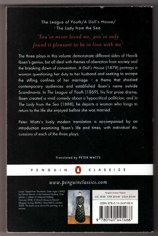 A Doll's House and Other Plays  --  Henrik Ibsen